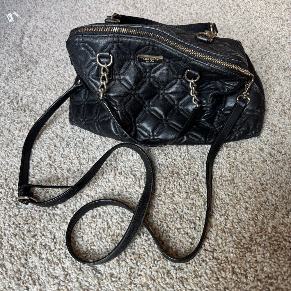 Kate Spade Black Quilted Handbag w/Shoulder Strap